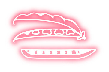 Collection of vegetables doodles neon