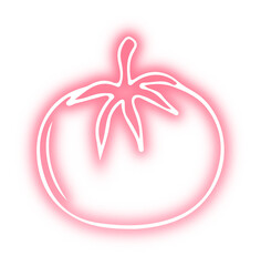 Collection of vegetables doodles neon