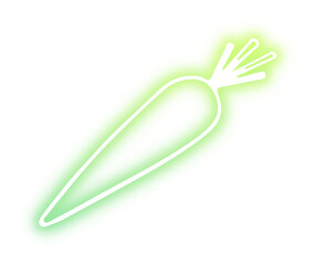 Collection of vegetables doodles neon
