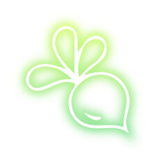 Collection of vegetables doodles neon