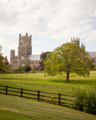 Ely Cathedral, Cambridgeshire, UK, The medieval cathedral in the East Anglian city of Ely, England, also known as the Ship of the Fens. - 561868828