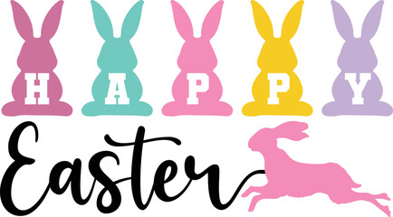 Happy Easter Bunny Rabbit Squad Svg