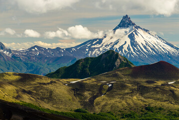 sur de  chile, montaña, paisaje, nieve, volcanes, naturaleza, cielo, montagna, pico, montar, nube,...