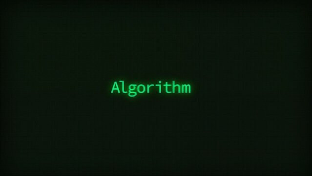 Retro Computer Coding Text Animation Typing Algorithm, CRT Monitor Style