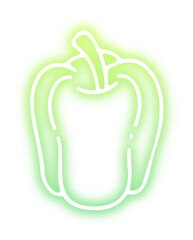 Collection of vegetables doodles neon