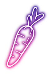 Collection of vegetables doodles neon