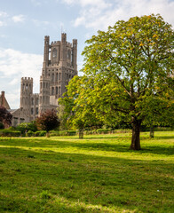 Ely Cathedral, Cambridgeshire, UK, The medieval cathedral in the East Anglian city of Ely, England, also known as the Ship of the Fens. - 561869066