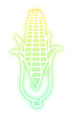 Collection of vegetables doodles neon