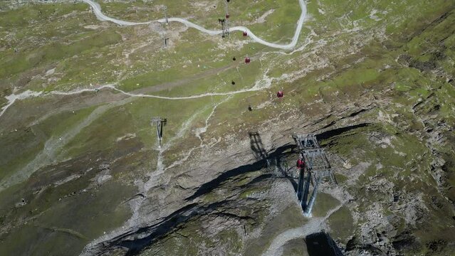 Summer drone view from Kitzsteinhorn Kaprun and Zell am See Austria