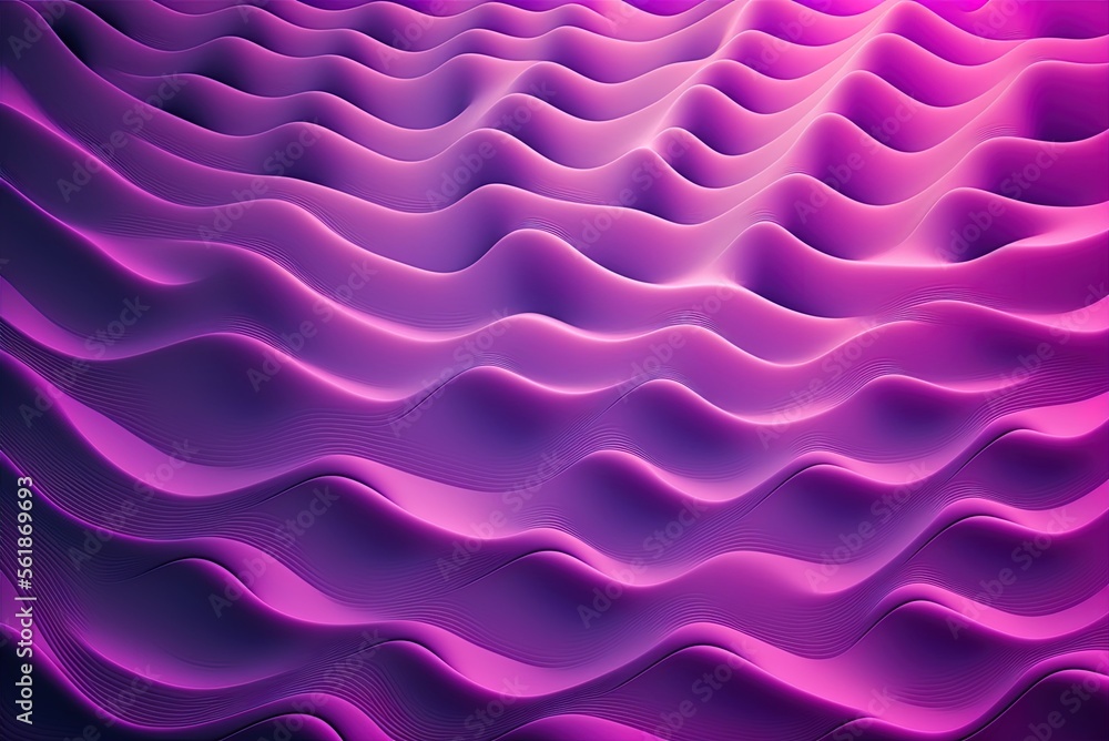 Poster surface with purple and pink waves and copy space. in style gradient background. generative ai