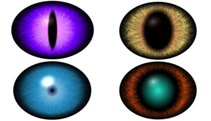 Colorfull cartoon eye ball in detail. Allien eye ball watches,