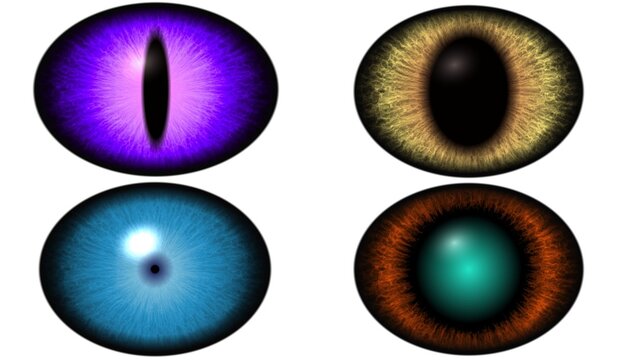 Colorfull cartoon eye ball in detail. Allien eye ball watches,