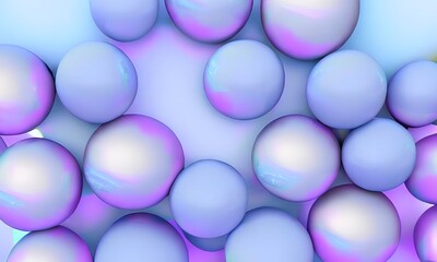 Abstract 3d background design with pastel colored spheres.