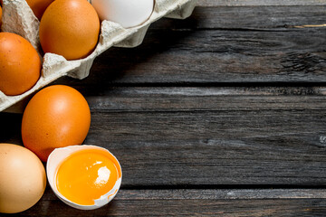 Cassette of fresh eggs.