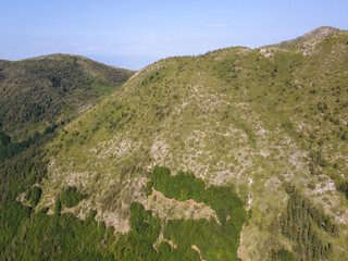Fototapeta na wymiar Aerial view of Popovi Livadi Area, Pirin Mountain, Bulgaria