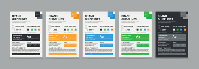 A4 Brand Guidelines poster design, Brand guideline template eps 10