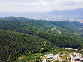 Fototapeta na wymiar Aerial view of Village of Leshten, Bulgaria