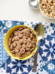 Corn flakes for breakfast for Breakfast on table,