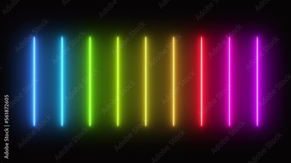 Poster video animation of bright colorful neon lines. - abstract background - seamless loop