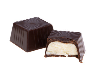 chocolate candies isolated