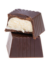 chocolate candies isolated