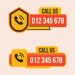 Call us now button call sign with your number