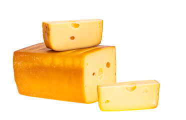 big piece of cheese isolated
