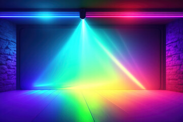 Generative AI: abstract futuristic neon background glowing