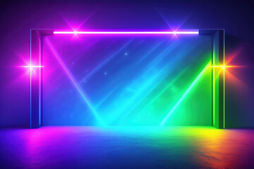 Fototapeta na wymiar Generative AI: abstract futuristic neon background glowing