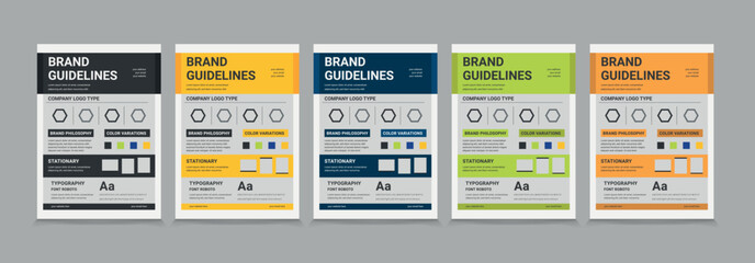 A4 Brand Guidelines poster design, Brand guideline template eps 10