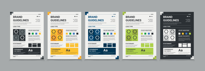 Fototapeta na wymiar A4 Brand Guidelines poster design, Brand guideline template eps 10