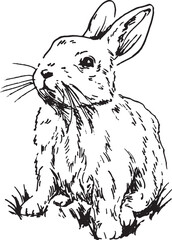 Hand sketch of a rabbit. Vector illustration.
