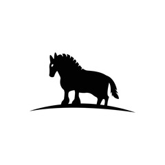 Black horse animal vector logo design . icon logo . silhouette logo 