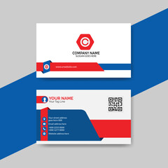 Free vector red and white modern business card template