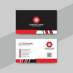 Free vector read and white modern business card template