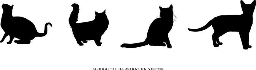 wild animals silhouettes vector illustration. Isolated animals