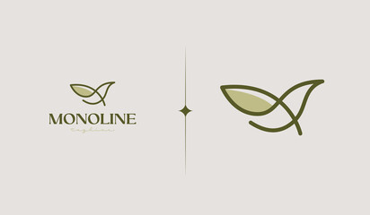 Bird Simple Line Logo Template. Universal creative premium symbol. Vector illustration. Creative Minimal design template. Symbol for Corporate Business Identity