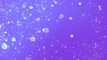 Splashed background. Milky color stains, transparent effect, on the violet gradient surface. 