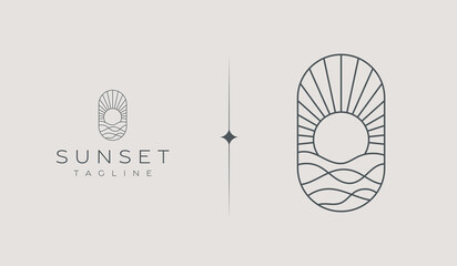 Sunset Wave Logo Template. Universal creative premium symbol. Vector illustration. Creative Minimal design template. Symbol for Corporate Business Identity © Guna Studio