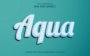 Aqua background text effect. Editable text effect