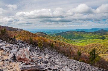 Hiking the Appalachian Trail on a Spring Day, Virginia USA,