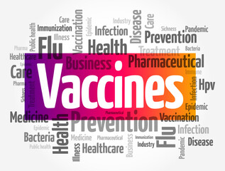 Fototapeta premium Vaccines - biological preparation that provides active acquired immunity to a particular infectious or malignant disease, word cloud concept background