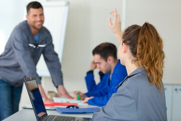 Obraz premium group of young people in business training