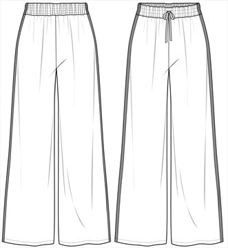 wide leg pants fashion sketch clip art preview