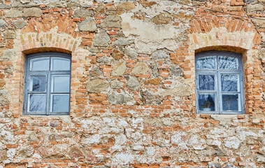 The exterior of the church facade in the old monastery of the Order of the Discalced Carmelites