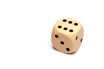 one dice isolated, png file