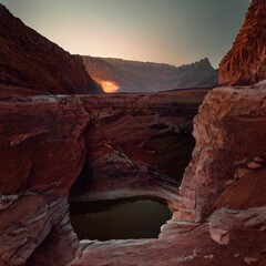Lake in deserted canyon