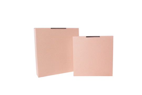 Cardboard gift box with lid, Mockup for design. isolated white. clippingpath