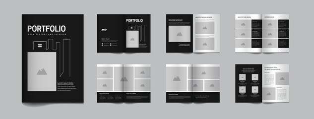 12 page interior magazine template minimalist design