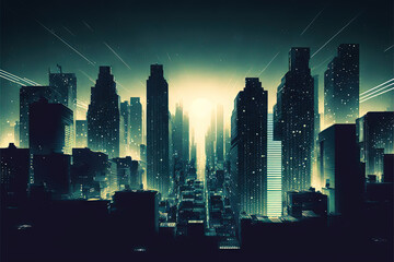 negative space background, free space wallpaper - city skyline